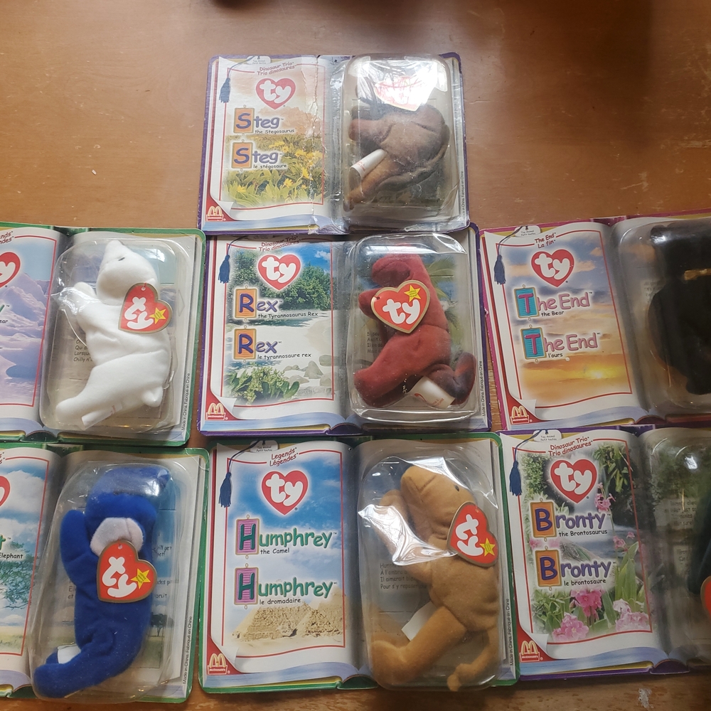 Ty White and Blue Plush Stuffed Animals